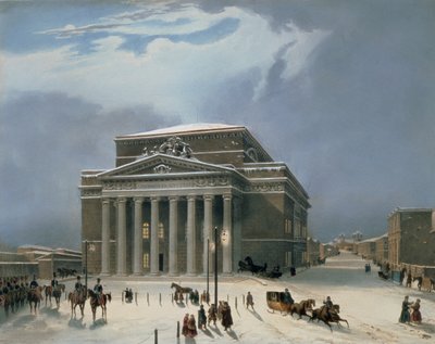 The Bolshoi Theatre in Moscow, printed by Lemercier, Paris by Louis Jules Arnout